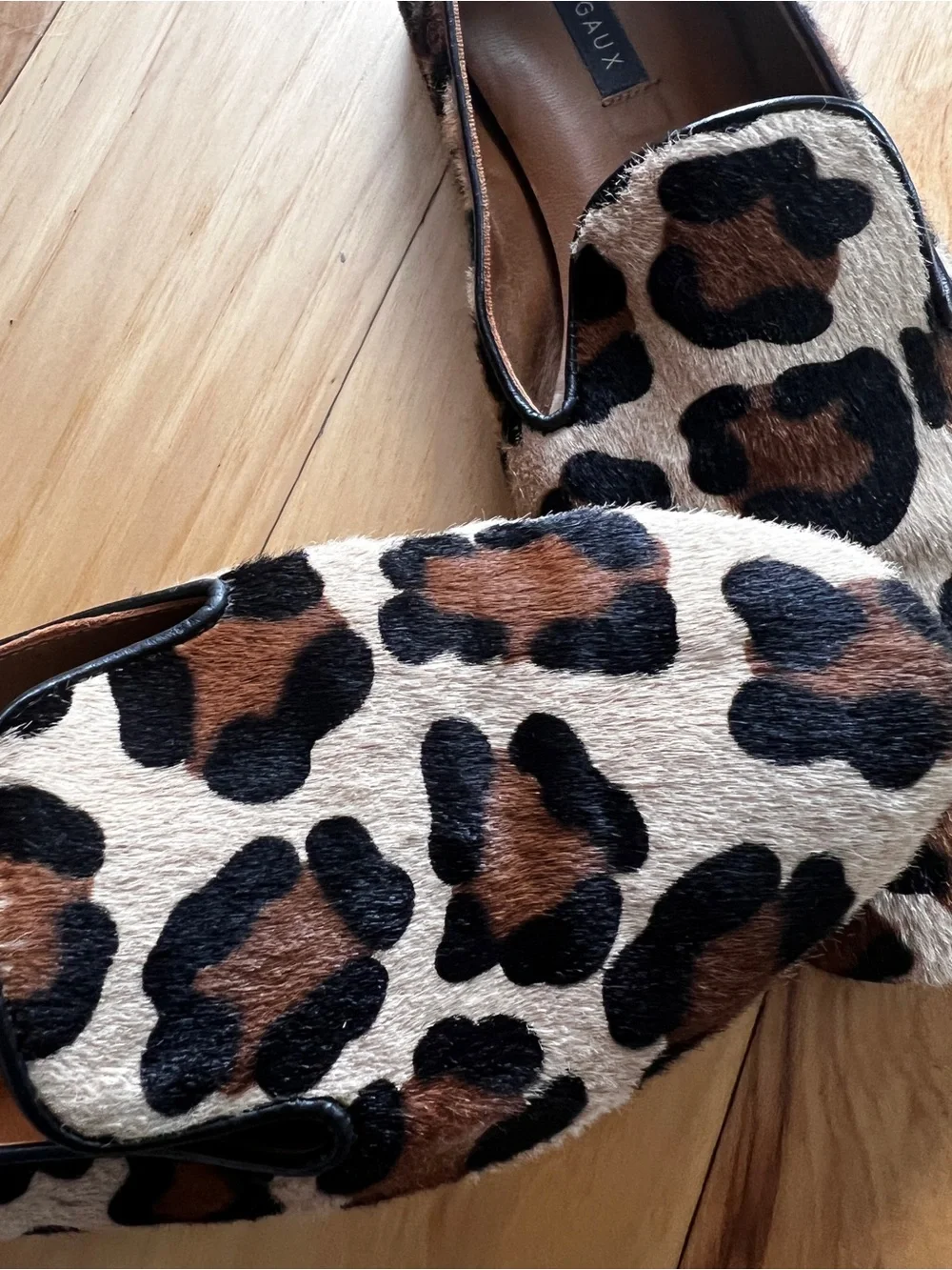 Margaux Leopard Print Loafers in Tan and Black